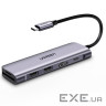 USB-хаб UGREEN USB-C to 2 Ports USB3.0-A Hub + HDMI + TF/SD with PD Power Supply (Space (UGR-70411)