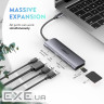 USB-хаб UGREEN USB-C to 2 Ports USB3.0-A Hub + HDMI + TF/SD with PD Power Supply (Space (UGR-70411)
