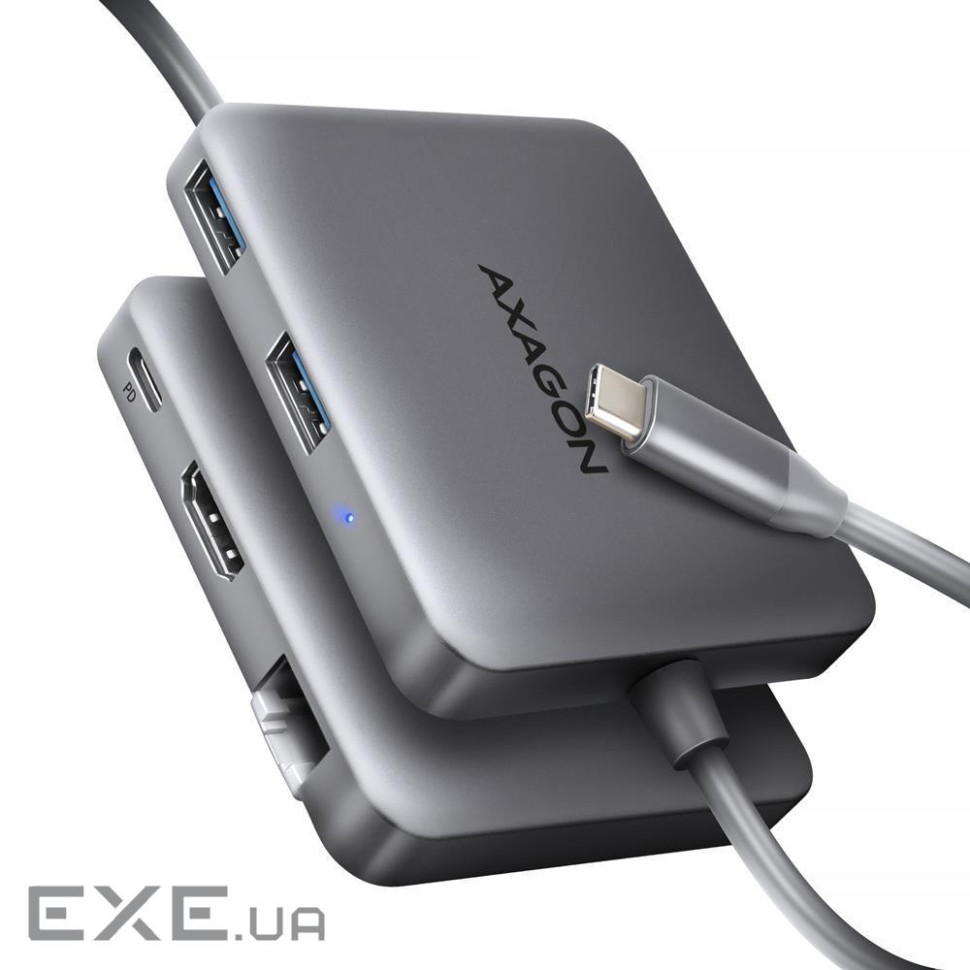 Хаб концентратор AXAGON HMC-5HL USB-C 5Gbps SuperSpeed 5in1 hub, Grey