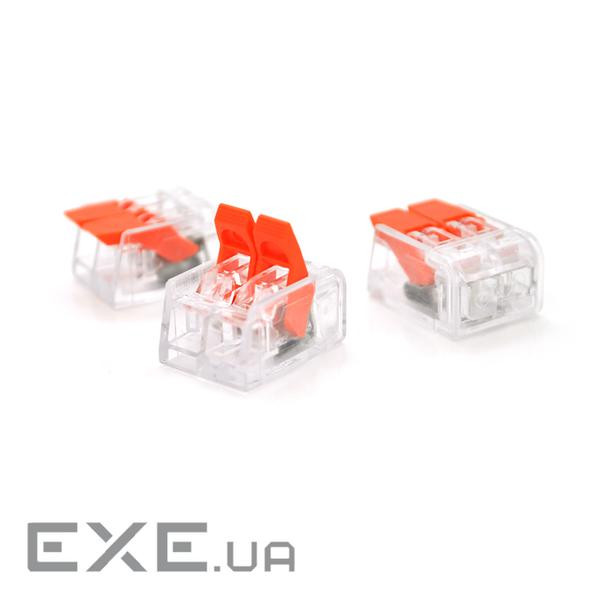 Клема з натискними затискачами 2-провідна WAGO K221-412 для розподільчих коробок, 2-pin, прозор