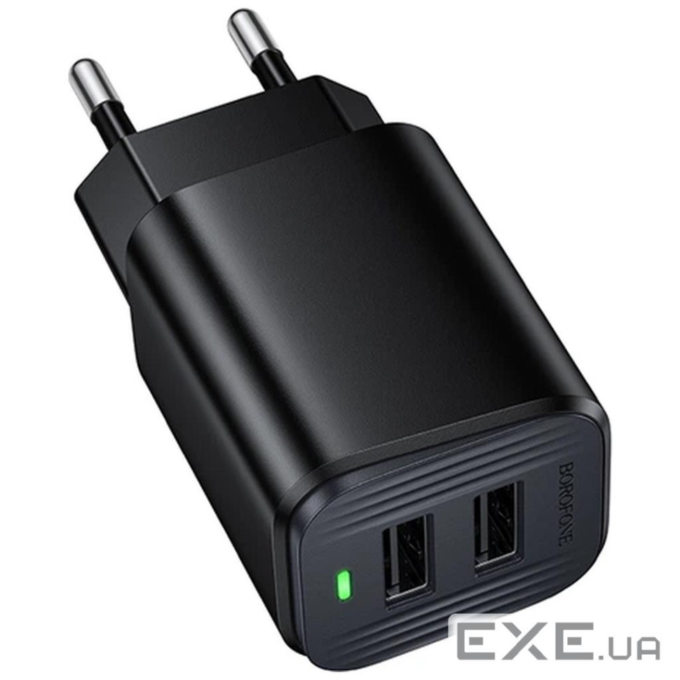 Зарядний пристрій BOROFONE BAS81A 2xUSB 10.5W black (6941991126628)