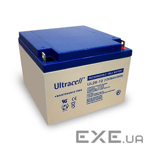 Акумуляторна батарея Ultracell UL26-12 AGM 12V 26 Ah (167x 175 x 125) White Q1 / 180
