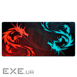 Коврик 300*700 тканинний Red and Blue Dragons з боковою прошивкою, товщина 2 мм , Black (RBD300-700)