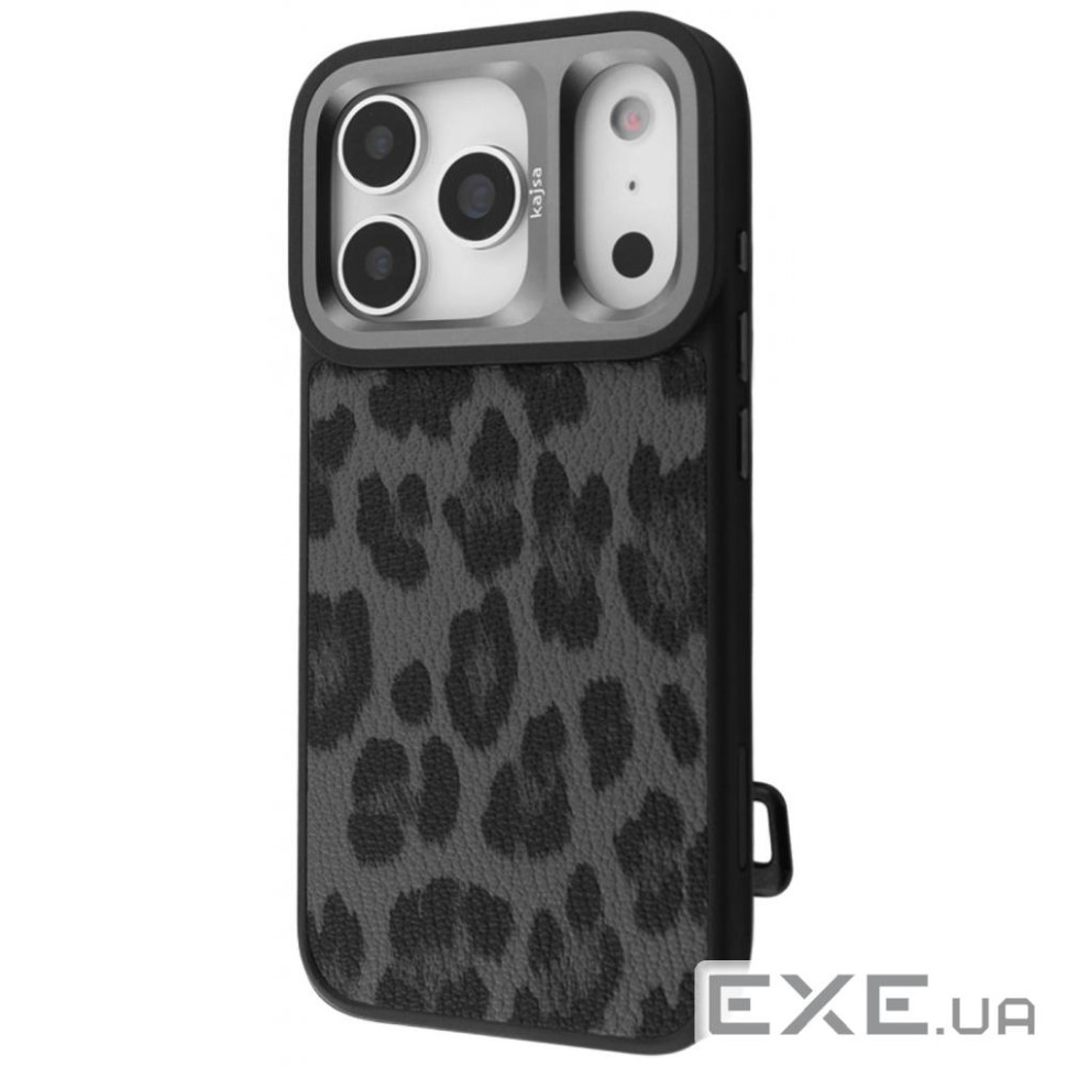 Чехол Kajsa Leopard Pattern with Magnetic Ring iPhone 17 Pro Max black (65334 black)