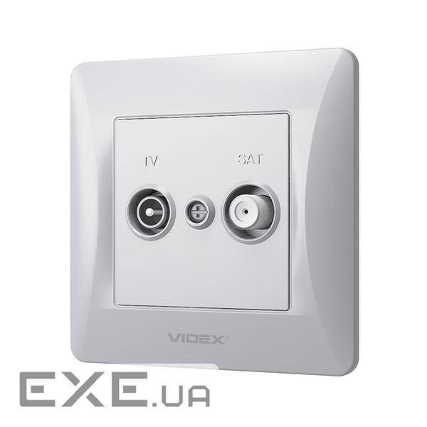 ТВ розетка Videx BINERA TV + SAT кінцева срібний шовк (VF-BNSK2TVSATE-SS)