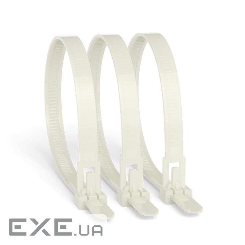 Стяжка багаторазова 250х8.0 мм, 100 шт, біла (INCT-25080U-W) (INCT-25080U-W)