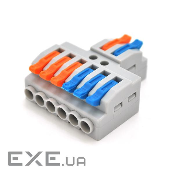 Клемна колодка з натискними затискачами 2х6-дроти PCT-426 для розподільних коробок (PCT-426 cіра) )