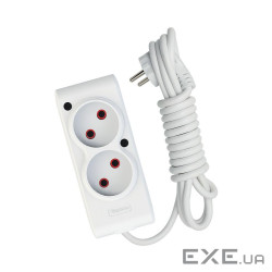 Мережевий подовжувач TECCO 2м 2 поста white (8681277841088)