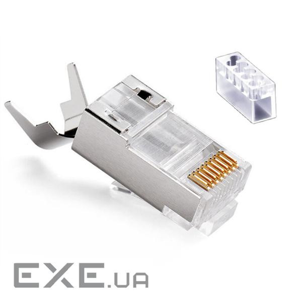 Конектор мережевий FreeEnd->RJ45 STP7,конектор cat.7 Gold,срібний (62.09.8103-1) (62.09.8103-1)