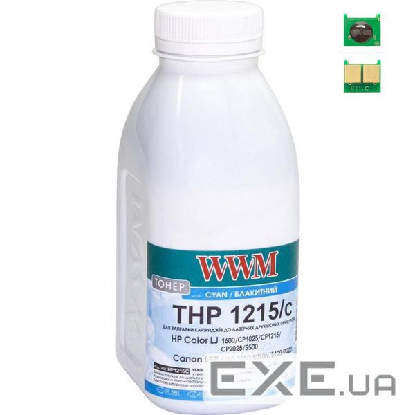 Тонер HP CLJ CP1215/CP1515/CM1312 40г Cyan +chip WWM (TC1215C)