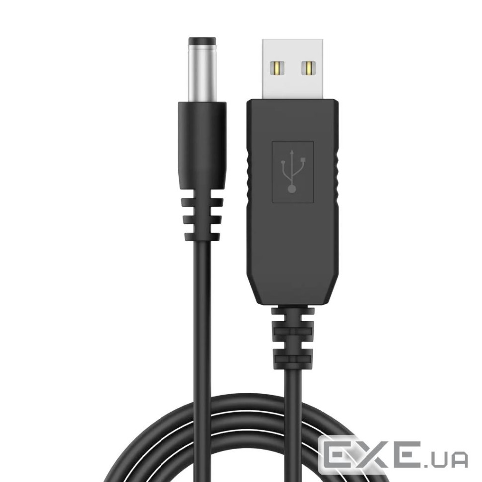 Кабель живлення USB to DC 5.5x2.1mm 12V Grand-X (RC-12B)
