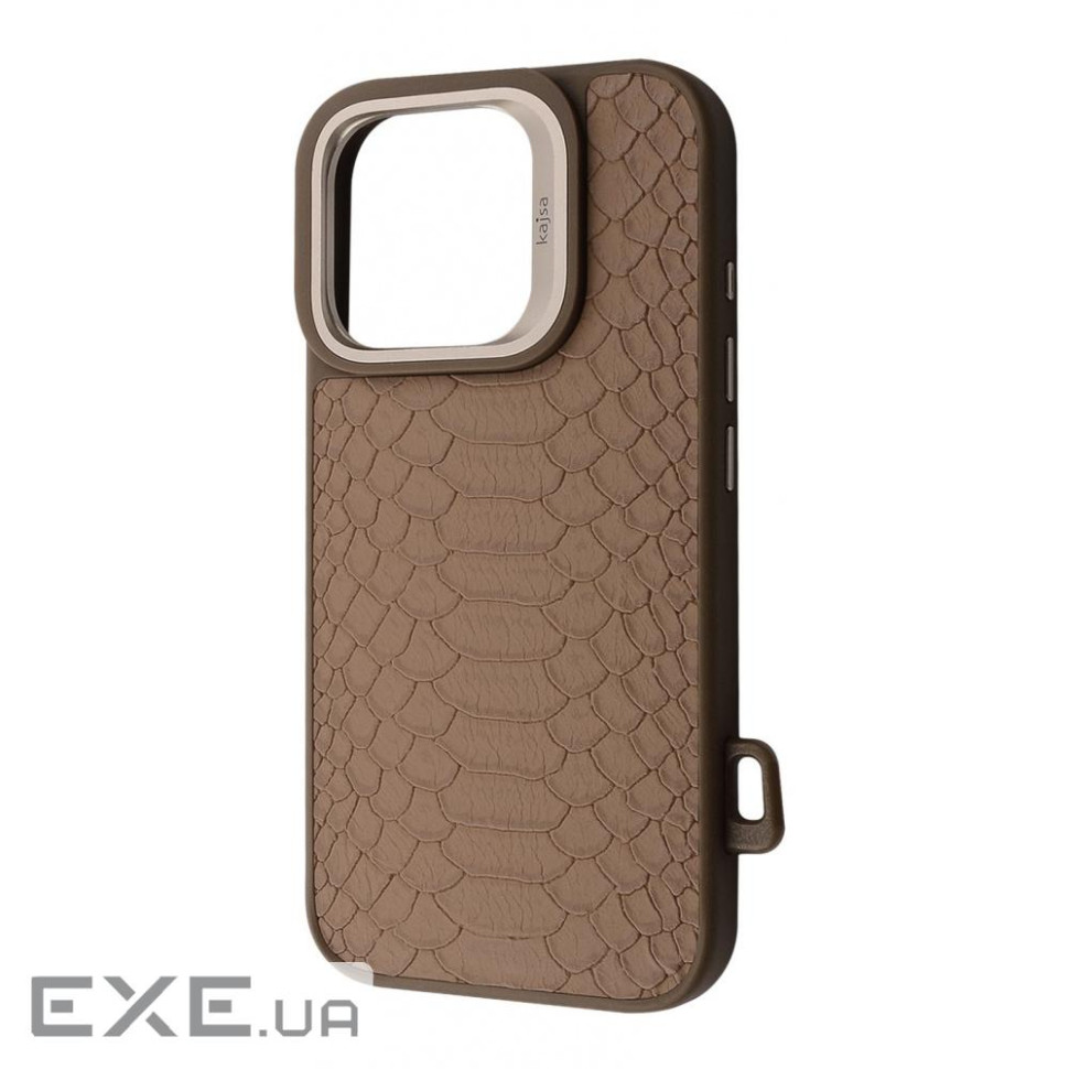 Чехол Kajsa Snake Pattern with Magnetic Ring iPhone 16 Pro Max desert titani (59669 desert titanium)
