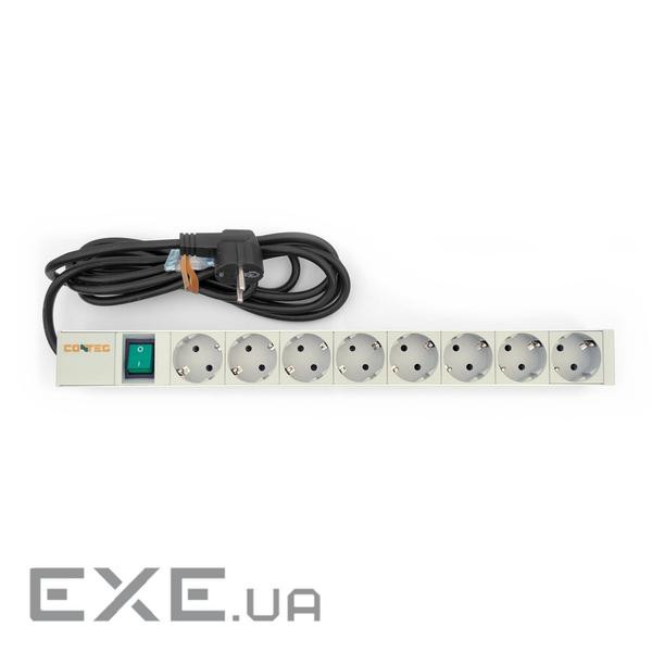 Силовий блок Conteg 19" 1U 8xSchuko, с выключателем, с кабелем (DP-RP-08SCHUS)