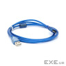 Подовжувач VOLTRONIC USB 2.0 AM/AF, 1.5m, 1 ферит, прозорий синій Q250 (YT-AM/AF-1.5TBL)