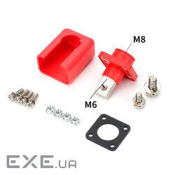 Корпусна прохідна клема М8-M6, 200A, 1000V, мідь, Red (YT-200AM8M6-Red) , Red (YT-200AM8M6-Red)