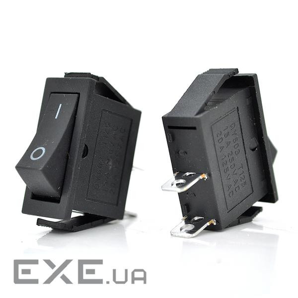 Перемикач ON-ON KCD3-102, 250VAC/16A, 2 контакти , Black, Q100