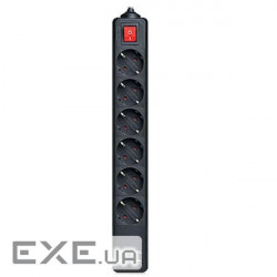 Мережевий фільтр-подовжувач REAL-EL RS-6 Protect USB Black 3м (RS-6 PROTECT USB 3m)