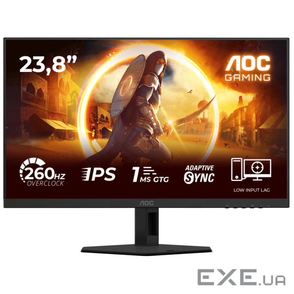 Монiтор TFT AOC 23.8" 24G4ZRE IPS FHD 300nit 260Hz(OC) 2*HDMI DP Black/Red