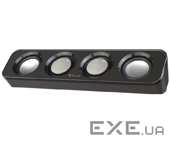 Колонки 2.0 Kisonli i-680, для ПК і ноутбука, USB + 3.5mm, 2x3W, 20Hz- 20KHz, Black, BOX, Q40
