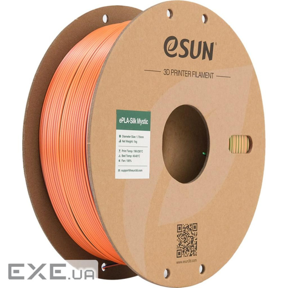 Пластик для 3D-принтера eSUN ePLA-Silk Mystic 1.75мм 1kg blue-orange-green (ePLA-SilkMystic-P175BOG1