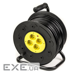 Мережевий подовжувач PowerPlant на котушці 50 м, 4 розетки (JY-2002/50) (PPRA10M500S4)