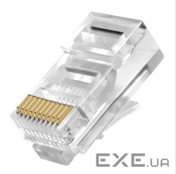 Конектор мережевий FreeEnd-RJ50 10pin,конектор 10P10C Round (1шт),прозорий (25.02.5246-1)