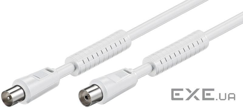 Кабель антенний-подовжувач RF:Coaxial M/F 3.5m,75 Ohm D=5.3mm 2xShielded 80dB F,білий (75.05.0742-1 (75.05.0742-1