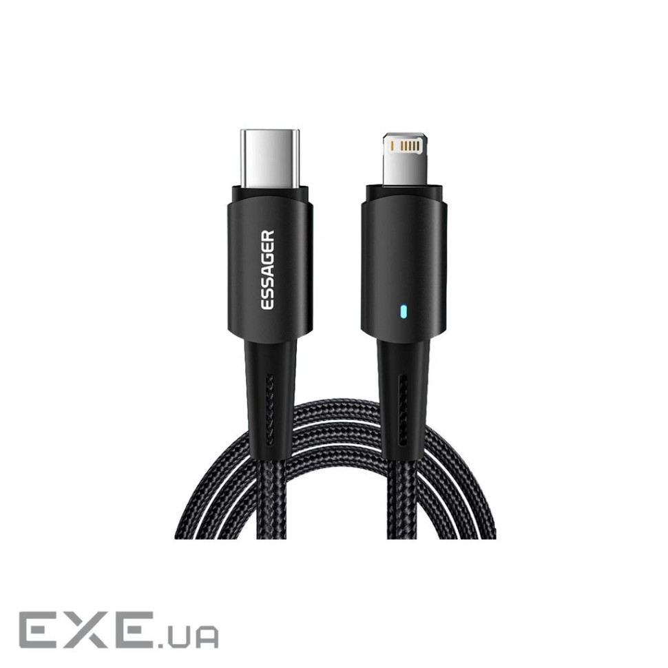 Дата кабель USB-C to Lightning 2.0m 20W black Essager (EXCTL-CGA01)