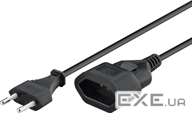 Кабель живлення пристроїв IEC(EuroPlug) M/F 3.0m,2x0.75mm,чорний (75.05.0508-1) (75.05.0508-1)