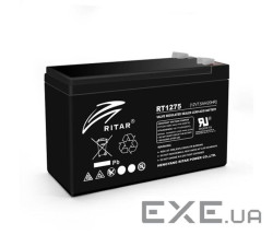 Акумуляторна батарея AGM RITAR RT1275B, Black Case, 12V 7.5Ah