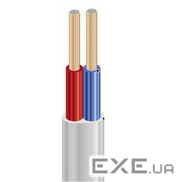 Кабель силовий ЗЗКМ 2х0.75 кв.мм гнучкий, плоский, 100м (ШВВП 2x0,75 ECG)
