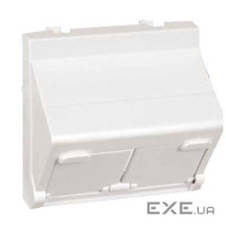 Модуль 45х45мм угловой для 2хRJ45 со шторкой, серебристый (KB80/8)