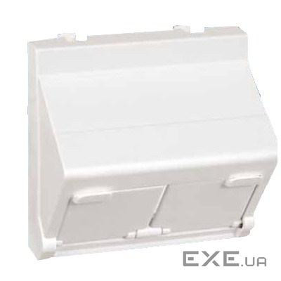 Модуль 45х45мм угловой для 2хRJ45 со шторкой, серебристый (KB80/8)