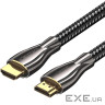 Кабель HDMI M - M, 5.0 м, V2.0, 4K 60Гц, обплетення, Zinc Alloy Type чорний Vention (ALMBJ)
