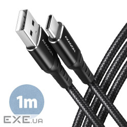 Кабель USB-C TO USB2.0 1M BLACK BUCM-AM10AB AXAGON