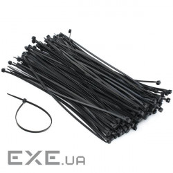 Стяжки для кабелю, 150 мм х 3,6 мм, 100 шт , Black, Patron (PLA-3.6-150-BL) (RIB-PLA-3.6-150-BL)