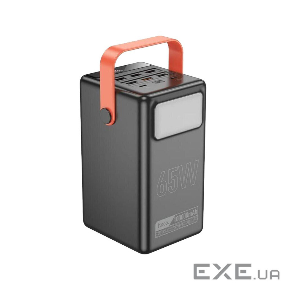 Батарея універсальна HOCO 100000mAh Max Centurion PD/65W, QC, LED Lamp, Black (DB03 / 714722)