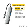 Концентратор Essager USB-C 7-in-1 HDMI + USB 3.2 + USB-C + SD/TF gray (EHB07-QH0G-Z)