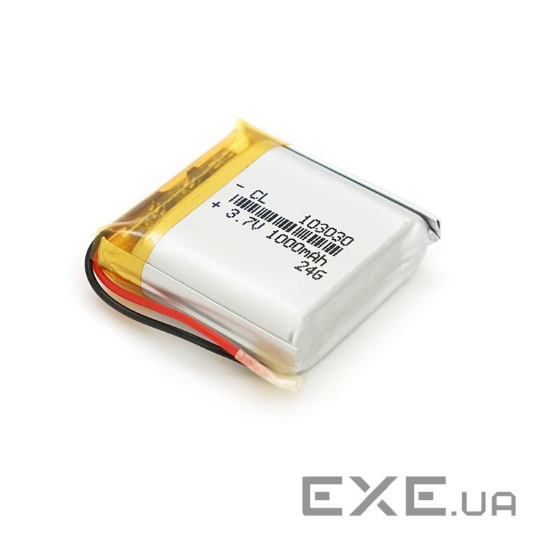 Літій-полімерний акумулятор 10*30*30mm (Li-ion 3.7В 1000мА&middot,год) (103030) ) (103030)