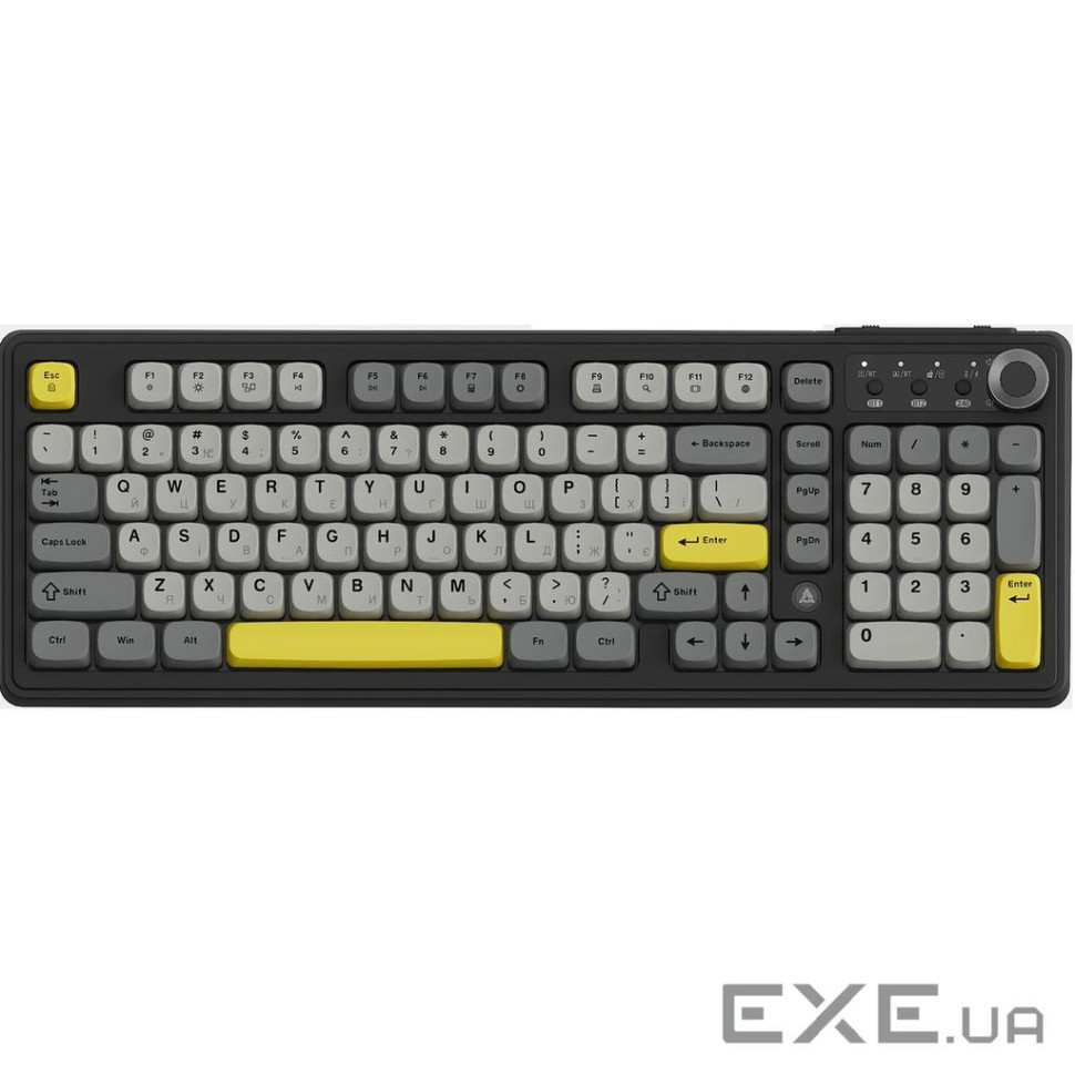 Бездротова клавіатура Ajazz AF98 PLUS Black Gray Yellow (AF98-PLUS-BGY)