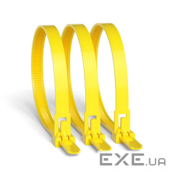 Стяжка багаторазова 250х8.0 мм, 100 шт, жовта (INCT-25080U-YL)