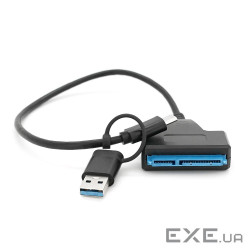 Кабель USB Type-C / USB 3.0 to SATA black 0.2m для HDD / SSD дисків (YT-C / USB3.0-SATA / 0.2)