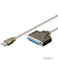 Кабель принтера-конвертора Goobay USB2.0 A-LPT DB25 M/F,1.5m Bidirectional (EPP+ECP) (75.09.5433-1)