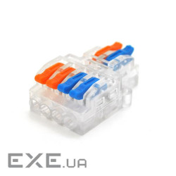 Клемна колодка з натискними затискачами 2х4-дроти PCT-424 для розподільних (PCT-424 прозора) )