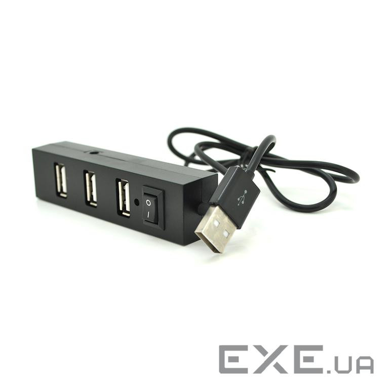 Хаб YT-HUB4-B USB 2.0 4 порти, Black, 480Mbts живлення від USB, Blister Q200 USB, Blister Q200