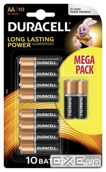 Батарейка Duracell AA лужні 10 шт. в упаковці (5002508/5006461)