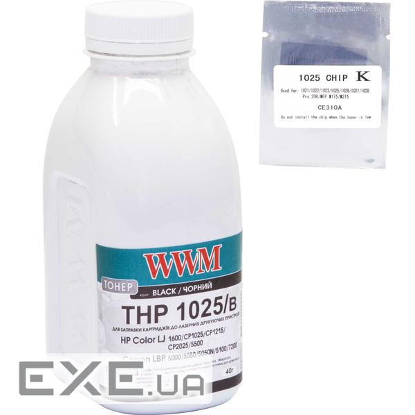 Тонер HP CLJ CP1025 40г Black +chip WWM (TC1025B)