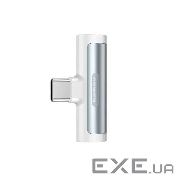 Адаптер Remax RL-LA03a Smooth 2in1 USB Type-C-3.5mm/USB Type-C White (6954851298809)