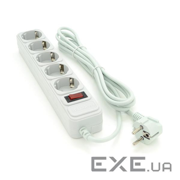 Сітковий підовжувач Maxxter SP5, 220В 10А, 5 розеток, 1.8 м , Gray, Q40 (MSP5-G-6G)