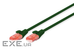 Патч-корд DIGITUS CAT 6 UTP, 2м, AWG 26/7, Cu, LSZH, зелений (DK-1617-020/G)